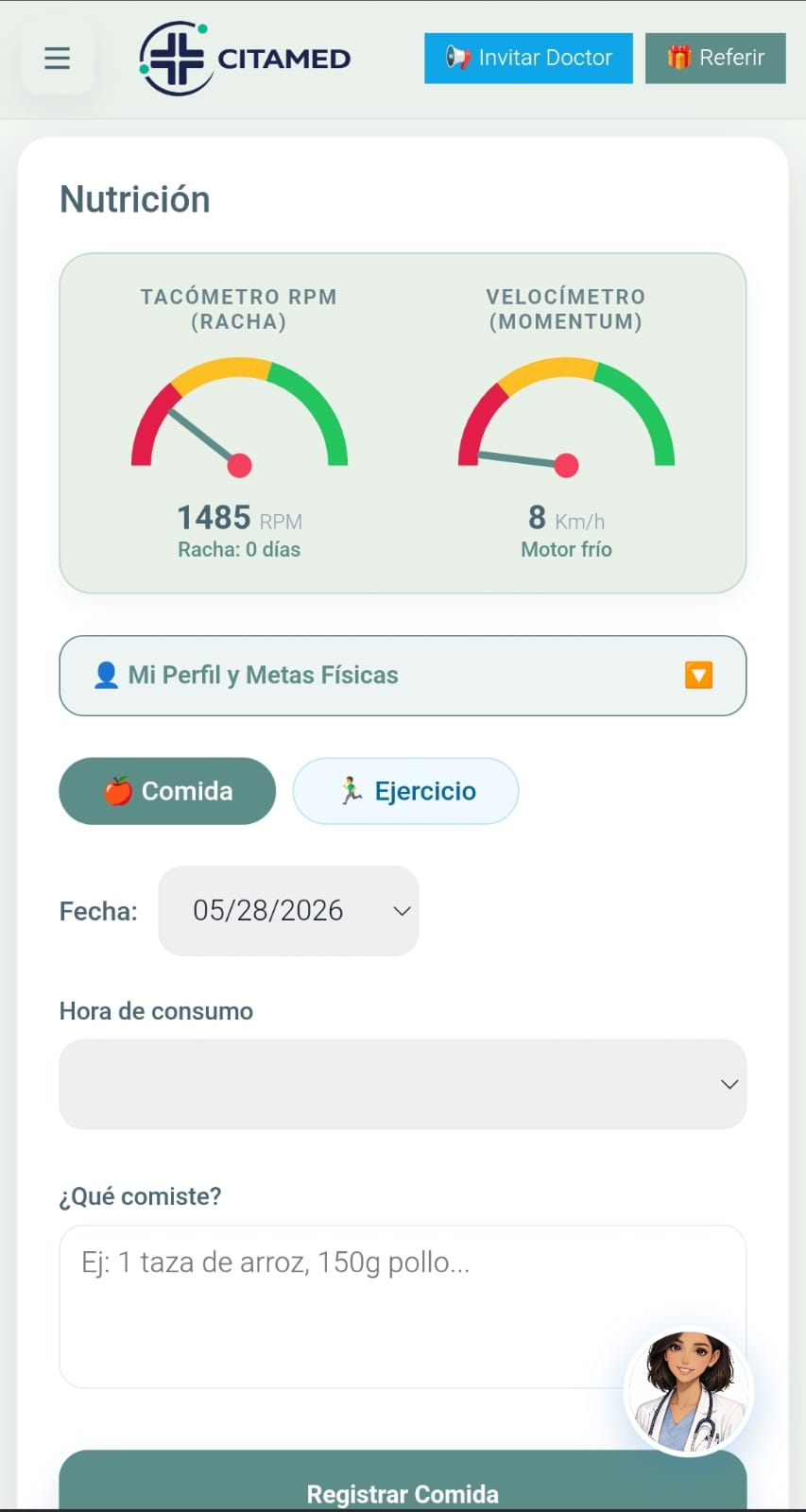 Dashboard nutricional